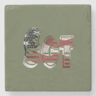 Ongelofelijk patriottisch militair uniek stenen onderzetter