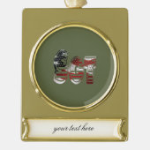 Ongelofelijk patriottisch militair uniek verguld banner ornament (Voorkant)