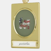 Ongelofelijk patriottisch militair uniek verguld banner ornament (Links)