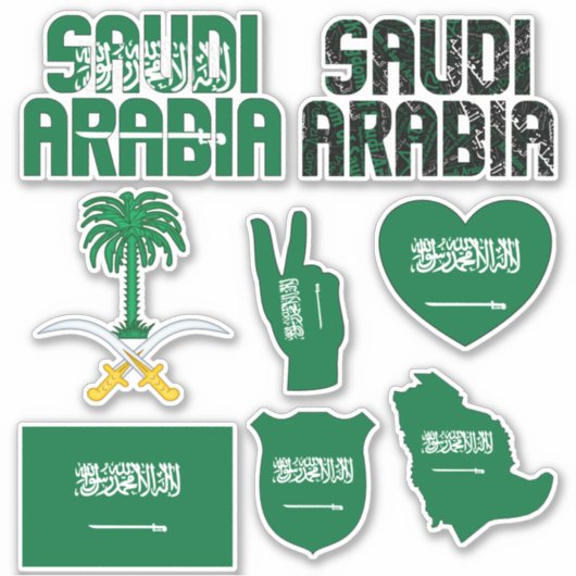 Ongelofelijk Saudi-Arabië vormt nationale symbolen Sticker (Voorkant)