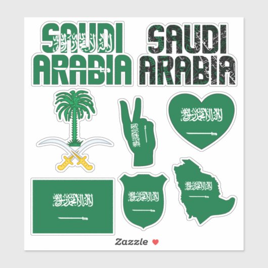 Ongelofelijk Saudi-Arabië vormt nationale symbolen Sticker (Vel)
