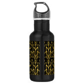 Ongelofelijk zwart-goudkunstdecoontwerp waterfles  (Achterkant)