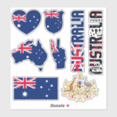 Ongelofelijke Australische vormen Nationale Symbol Sticker (Vel)