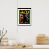 Ongelofelijke avonturen #2 Retro Sci Fi Comic Book Poster (Keuken)