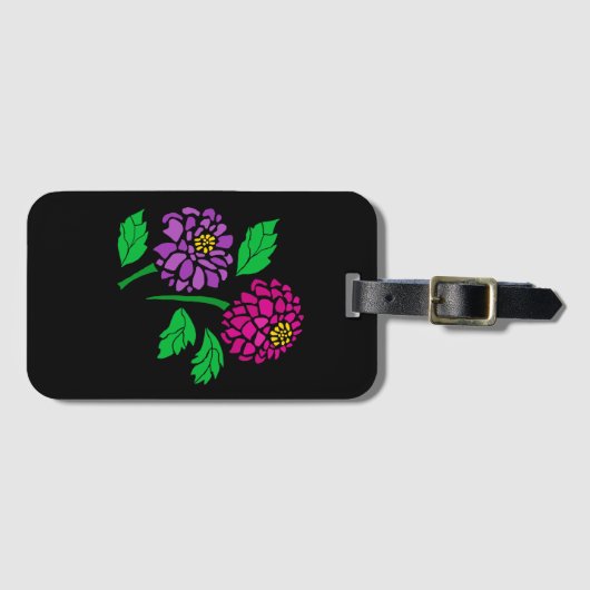 Ongelofelijke Colorful Dahlia Flowers Abstract Bagagelabel (Voorkant (horizontaal))