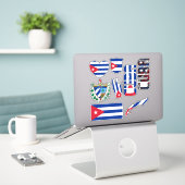 Ongelofelijke Cubaanse nationale symbolen Sticker (Laptop op bureau)