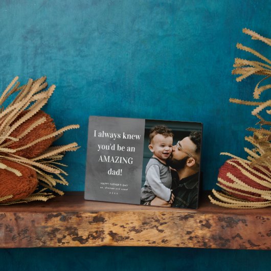 Ongelofelijke foto-Vaderdag kaart voor vader Fotoplaat (Zijkant)