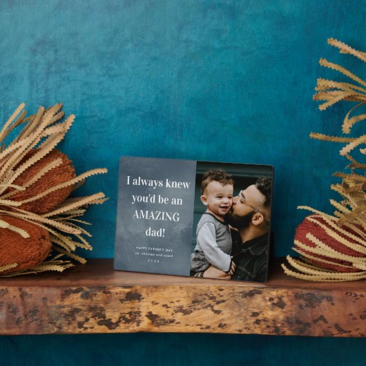 Ongelofelijke foto-Vaderdag kaart voor vader Fotoplaat (Zijkant)