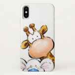 Ongelofelijke Giraffe- en geluidsmuis Case-Mate iPhone Case<br><div class="desc">Grappig en schattig giraf en muizenportret.</div>