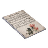 Ongelofelijke Grace Hymn, Roos notebook Notitieboek (Rechterzijde)