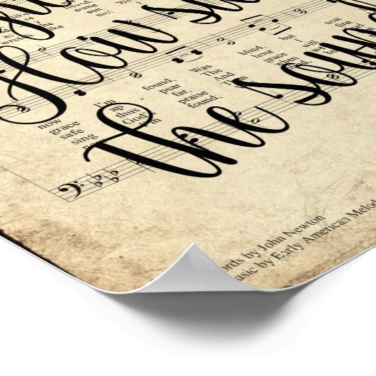 Ongelofelijke Grace Scripted Hymn Print (Hoek)