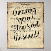Ongelofelijke Grace Scripted Hymn Print (Voorkant)