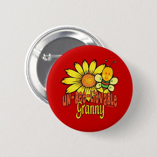 Ongelofelijke Granny-zonnebloemen Ronde Button 5,7 Cm (Voorkant /achterkant)