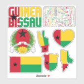 Ongelofelijke Guinee-Bissau-soorten nationale symb Sticker (Vel)