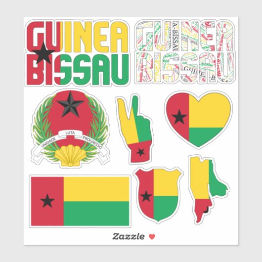 Ongelofelijke Guinee-Bissau-soorten nationale symb Sticker (Vel)