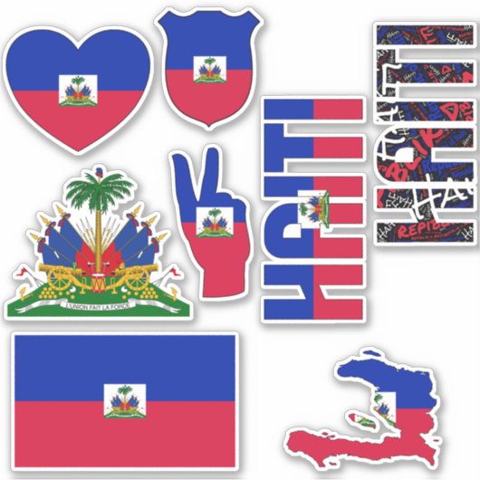 Ongelofelijke Haïtiaanse vormen Nationale Symbolen Sticker (Voorkant)