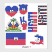 Ongelofelijke Haïtiaanse vormen Nationale Symbolen Sticker (Vel)