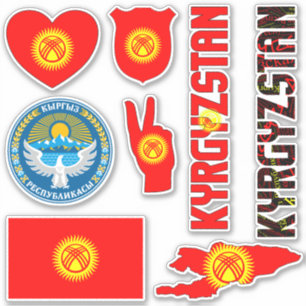 Ongelofelijke Kirgizische vormen Nationale Symbole Sticker