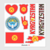 Ongelofelijke Kirgizische vormen Nationale Symbole Sticker (Vel)