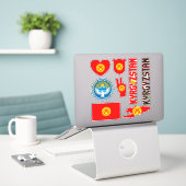 Ongelofelijke Kirgizische vormen Nationale Symbole Sticker (Laptop op bureau)