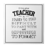 Ongelofelijke leraar Dank u het manuscript van de  Tegeltje (Voorkant)