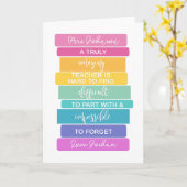 ongelofelijke leraar moeilijk te vergeten kaart (Gele Bloem)