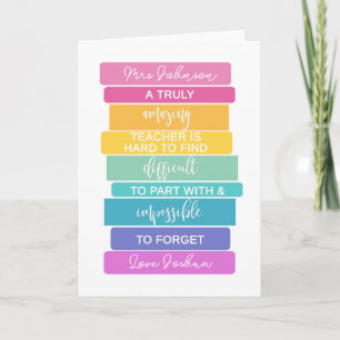 ongelofelijke leraar moeilijk te vergeten kaart