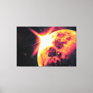 Ongelofelijke maan op een unieke manier Foto Canvas Afdruk