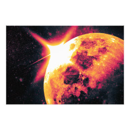 Ongelofelijke maan op een unieke manier Foto Foto Afdruk