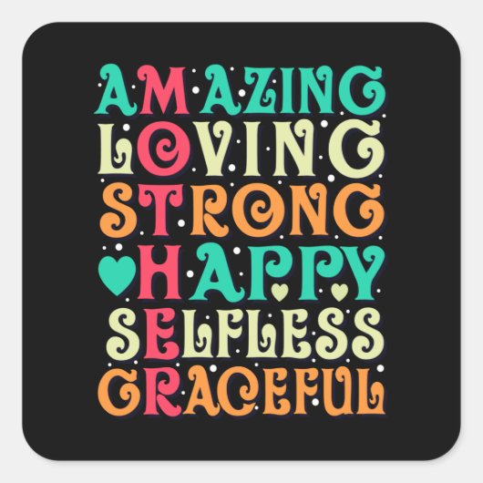 Ongelofelijke moederliefde Inspirerend mam Quote Vierkante Sticker (Voorkant)