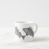 Ongelofelijke Mok van zwarte en witte vis (Voorkant rechts)