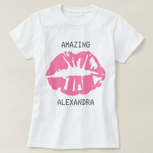 Ongelofelijke naam Kiss Lipstick Gepersonaliseerd  T-shirt (Design voorkant)