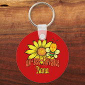 Ongelofelijke Nana-zonnebloemen Sleutelhanger (Voorkant)
