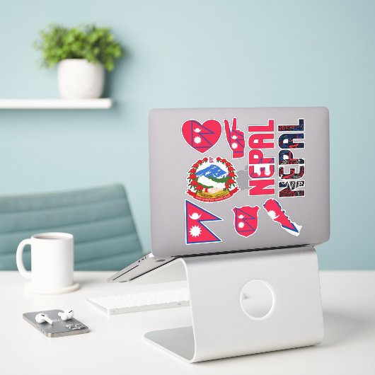 Ongelofelijke Nepalese vormen van nationale symbol Sticker (Laptop op bureau)