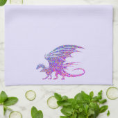 Ongelofelijke Paarse Mozaïekdraak-ingang Theedoek (Gevouwen)