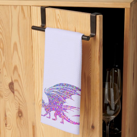 Ongelofelijke Paarse Mozaïekdraak-ingang Theedoek (Derde Gevouwen)