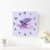 Ongelofelijke Paarse zwarte mozaïekdraak-nummers Vierkante Klok (Huis)