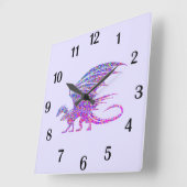 Ongelofelijke Paarse zwarte mozaïekdraak-nummers Vierkante Klok (Hoek)