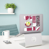 Ongelofelijke Qatar-vormen Nationale Symbolen Sticker (Laptop op bureau)