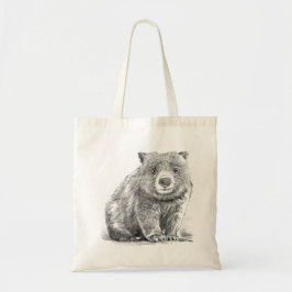 Ongelofelijke realistische wombat in potloodtekens tote bag