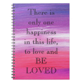 Ongelofelijke roze verf met liefde en een citaat notitieboek