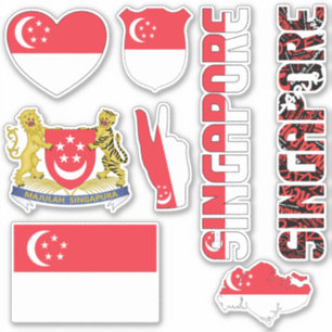 Ongelofelijke Singapore vormt nationale symbolen Sticker
