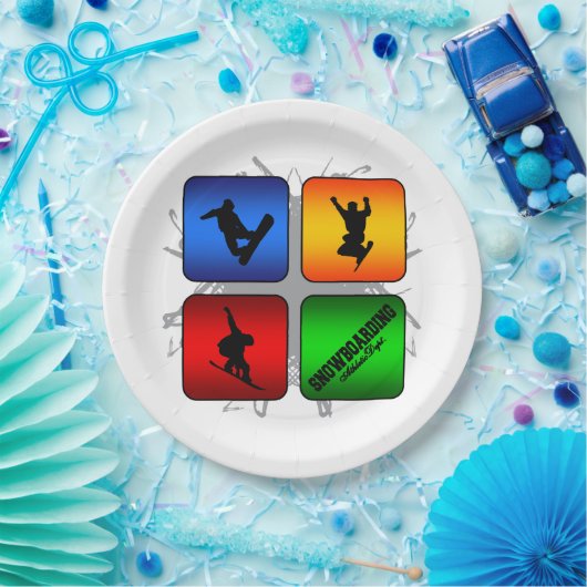 Ongelofelijke Snowboarding Urban Style Papieren Bordje (Feest)