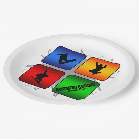 Ongelofelijke Snowboarding Urban Style Papieren Bordje (Gekanteld)