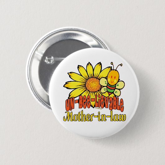 Ongelofelijke soondbloemen voor schoonmoeder ronde button 5,7 cm (Voorkant /achterkant)