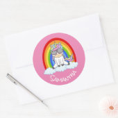 Ongelofelijke Unicorn Ronde Sticker (Envelop)