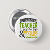 Ongelofelijke waardering van leraar ronde button 5,7 cm (Voorkant /achterkant)
