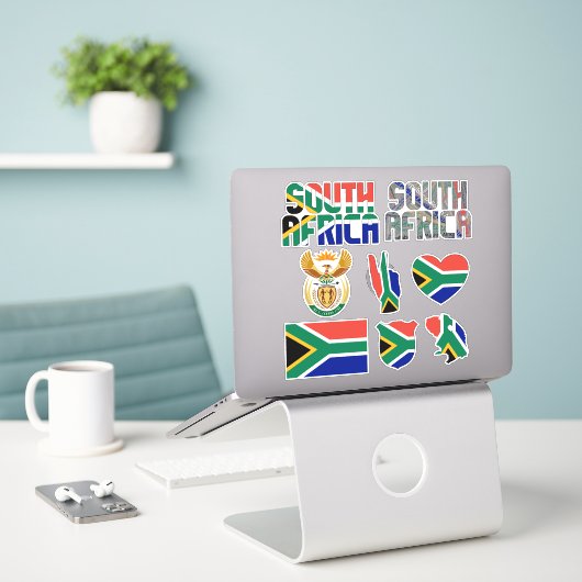 Ongelofelijke Zuid-Afrikaanse vormen nationale sym Sticker (Laptop op bureau)