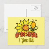 Ongelooflijk 1 jaar oud - 1e verjaardag briefkaart (Voorkant / Achterkant)