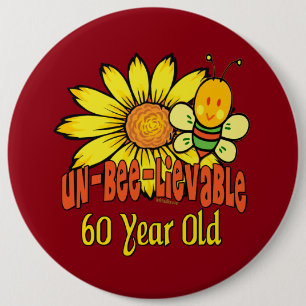 Ongelooflijk 60e verjaardag cadeau ronde button 6,0 cm